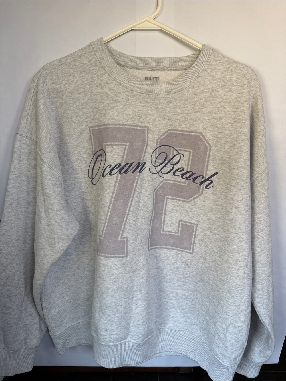 Hollister Gray Ocean Beach 72' Crewneck Sweatshirt